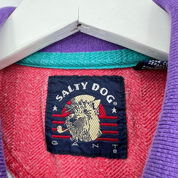 vintage 90s striped polo shirt Salty Dog Gant M - Picture 2 of 6